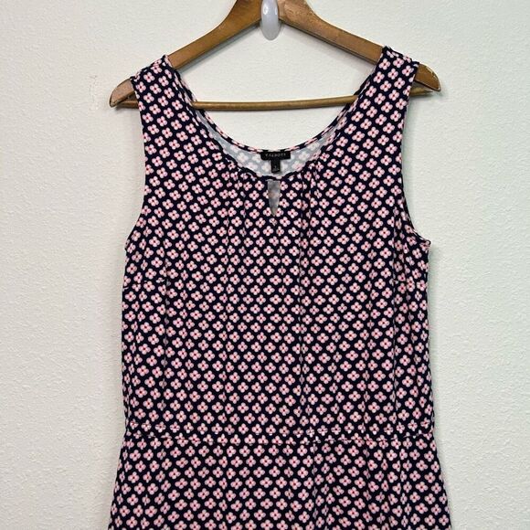 Talbots Floral Maxi Dress Knit Sleeveless Cut Out Cotton Modal Cottage Size S - Picture 2 of 13